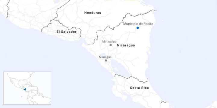 Mapa da Nicarágua.