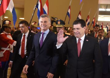 Los mandatarios de Argentina y Paraguay durante el encuentro en Asunción.