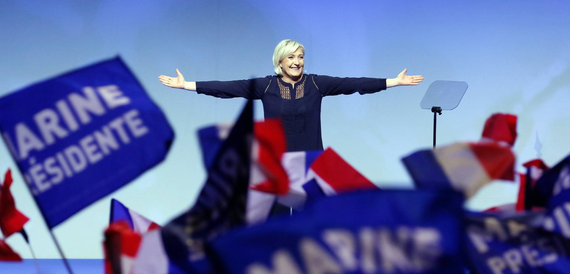 La candidata del Frente Nacional, Marine Le Pen, este sábado en Metz.