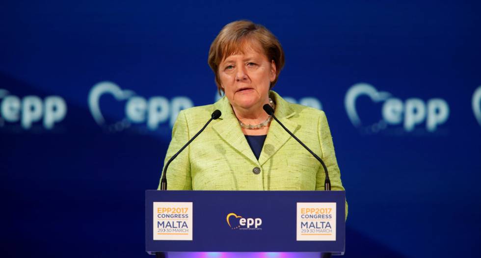 La canciller alemana, Angela Merkel, este jueves en Malta.