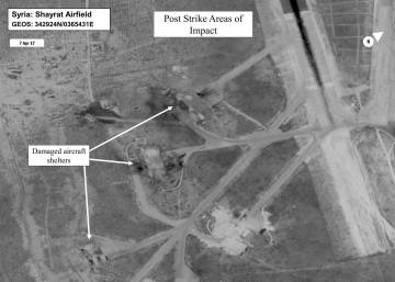 Los satélites reflejan limitados efectos tras el ataque a la base siria