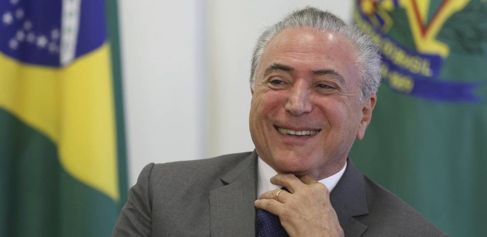 Michel Temer durante una ceremonia en el palacio presidencial de Brasilia, este miércoles.