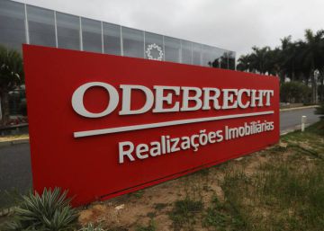 Cartel de la constructora Odebrecht, en Río de Janeiro (Brasil)rn 