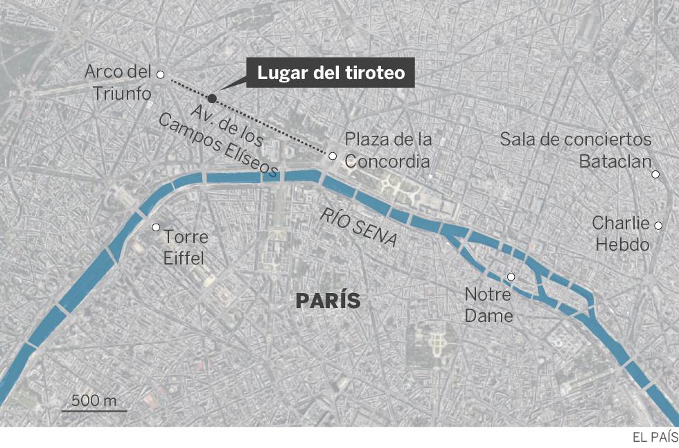 Un policía muerto y otros dos heridos en un tiroteo en París