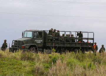 Una camioneta de la Policía Militar mexicana, en Boca del Río (Veracruz).