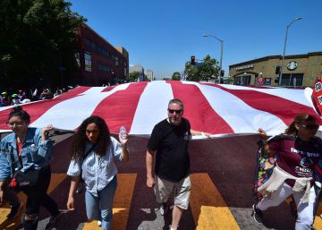 Manifestación del Primero de Mayo en Los Ángeles.