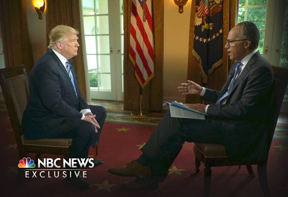 Donald Trump, entrevistado por Lester Holt en la NBC.