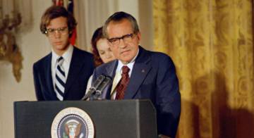 Nixon, en su discurso de despedida como presidente, el 9 de agosto de 1974