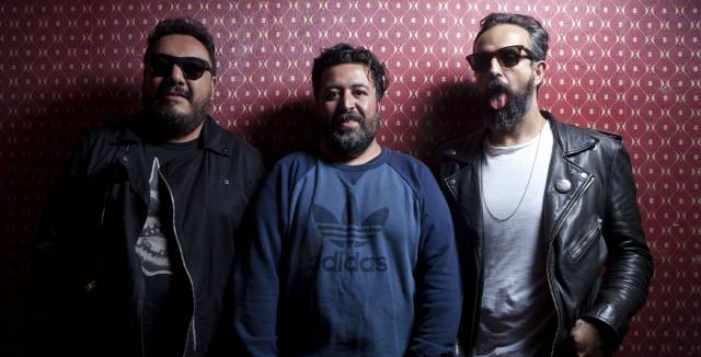 Tres de los cuatro integrantes de Molotov, en 2014.
