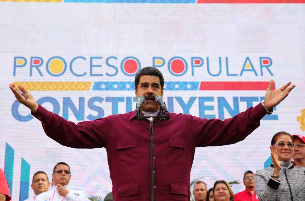 Nicolás Maduro, en un acto hoy en Caracas.