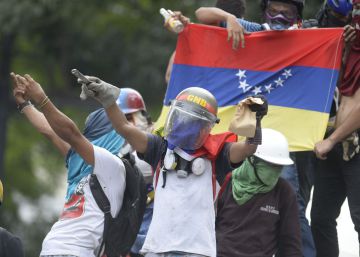 Manifestantes en Caracas.