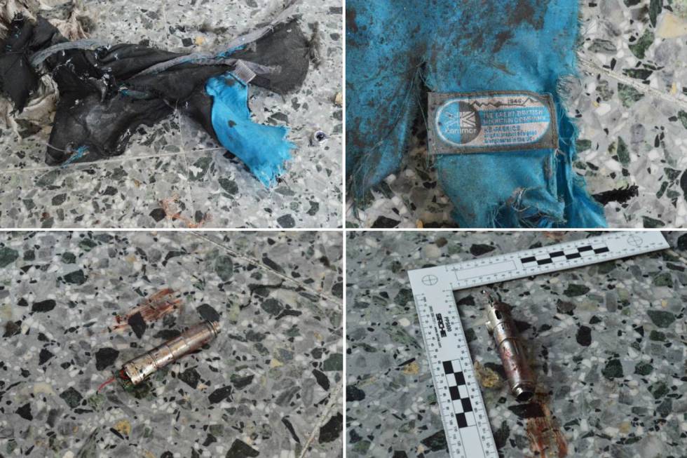 Cuatro de las fotos con restos de la bomba publicadas por 'The New York Times'.