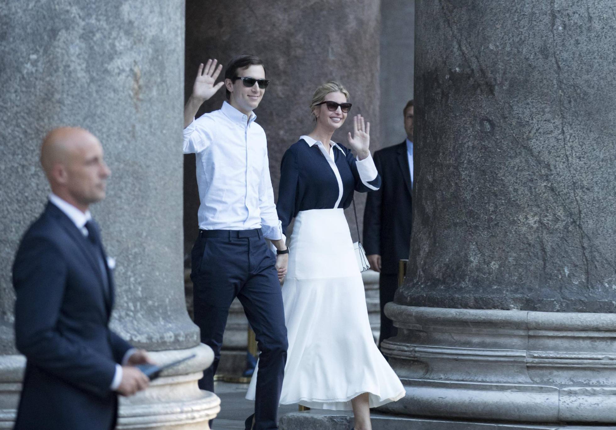 Jared Kushner e Ivanka Trump, el miércoles en Roma