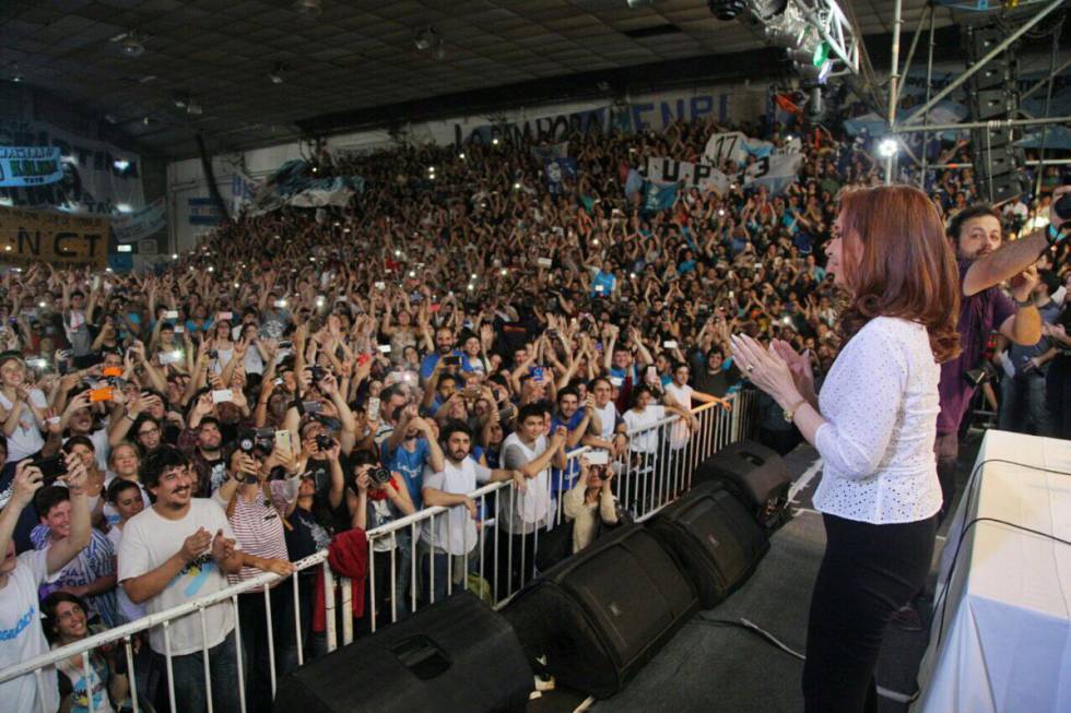Cristina Fernández de Kirchner durante un acto en septiembre de 2016.