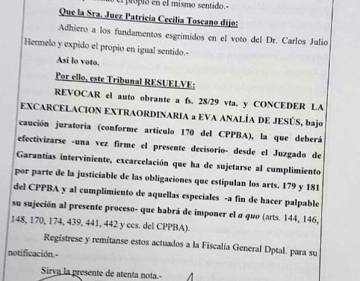 El fallo difundido por la periodista Verónica Ojeda.