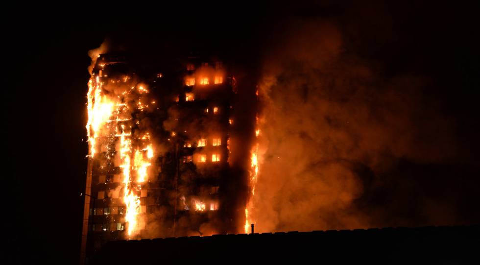 Incendio en un edificio de Londres.