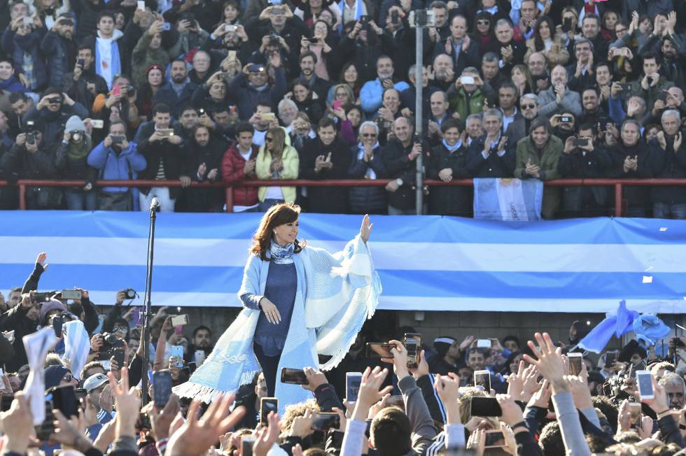 Cristina Fernández de Kirchner durante el lanzamiento de su agrupación Unidad Ciudadana.