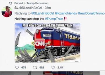 Trump difunde un mensaje en Twitter de un derechista conspirativo Trump difunde un mensaje en Twitter de un derechista conspirativo