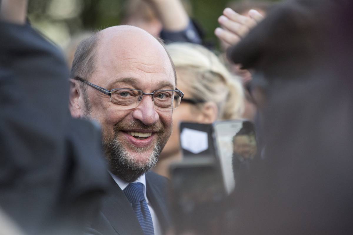 El candidato socialdemócrta alemán, Martin Schulz, a su llegada a un acto electoral en Hamburgo, al norte de Alemania.