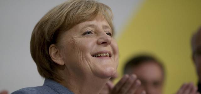 La canciller alemana, Angela Merkel, en la sede de la CDU en Berlín.