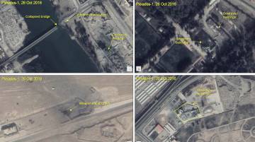 Imágenes satélites de infraestructuras críticas dañadas en Iraq en 2016.