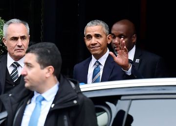 La discreción marca el primer encuentro de Obama con Macron en París