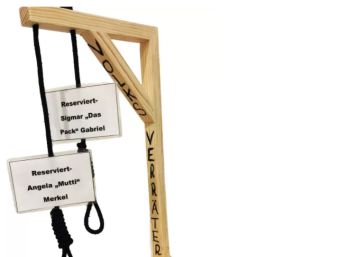 Alemania autoriza la venta de mini horcas para “ajusticiar” simbólicamente a Merkel