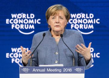 Merkel y Macron refuerzan en Davos la alianza multilateral frente a Trump