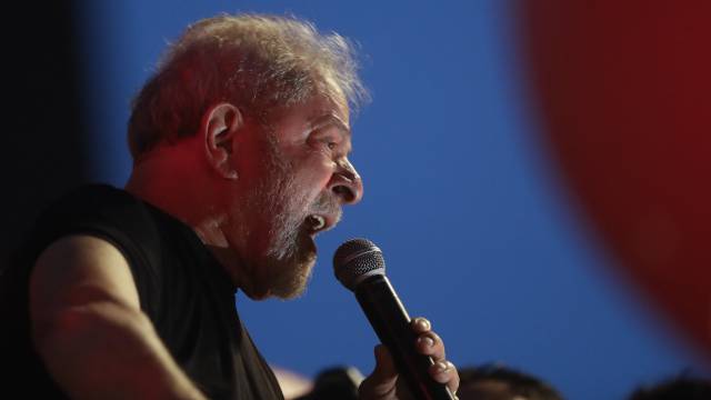 Lula da Silva en una manifestación en Sao Paulo.