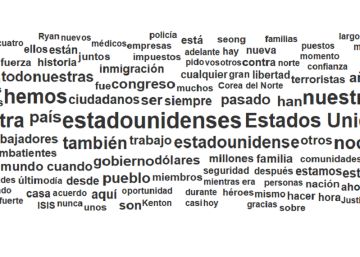 Trump dice EE UU o estadounidenses más de una vez por minuto