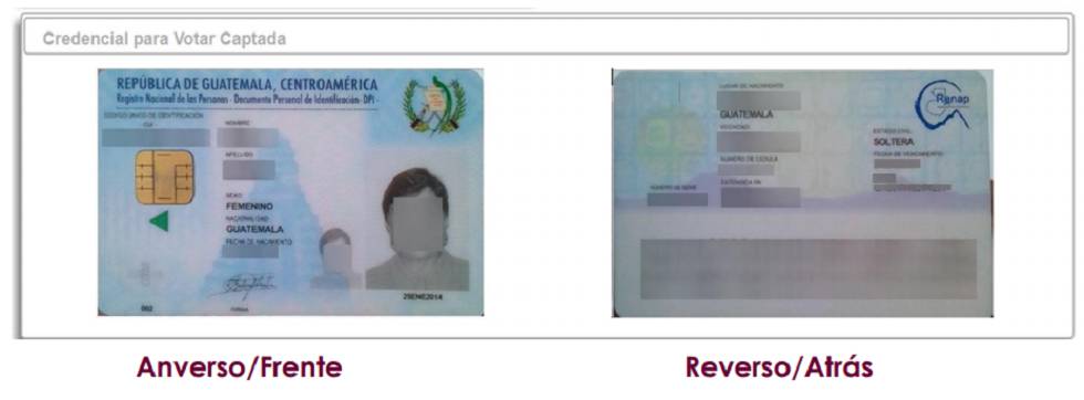 Imagen de una identificación de Guatemala.