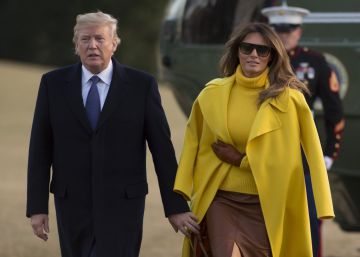 Melania vuelve a rechazar la mano de Trump en público