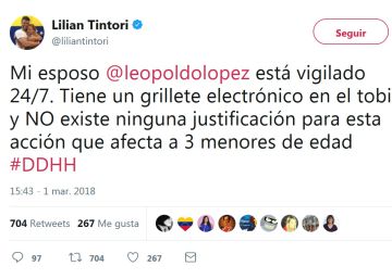 Lilian Tintori denuncia que la policía allanó la casa donde se encuentra preso Leopoldo López