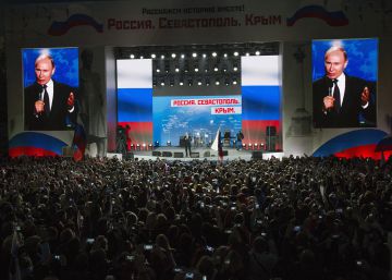 Putin apela al nacionalismo en un acto de campaña en la anexionada Crimea