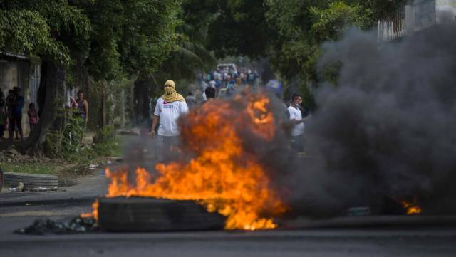 Protestas en las calles de Managua.