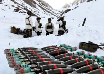 Ejercicios del ejército francés en los Alpes en abril de 2018.