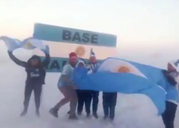 La celebración de la victoria de Argentina (a -15 grados) en la Antártida