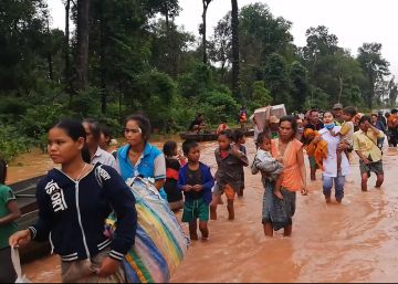 Cientos de desaparecidos en Laos tras la rotura de una presa