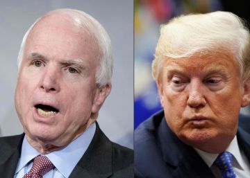 Trump cede y vuelve a poner la bandera a media asta en honor a McCain