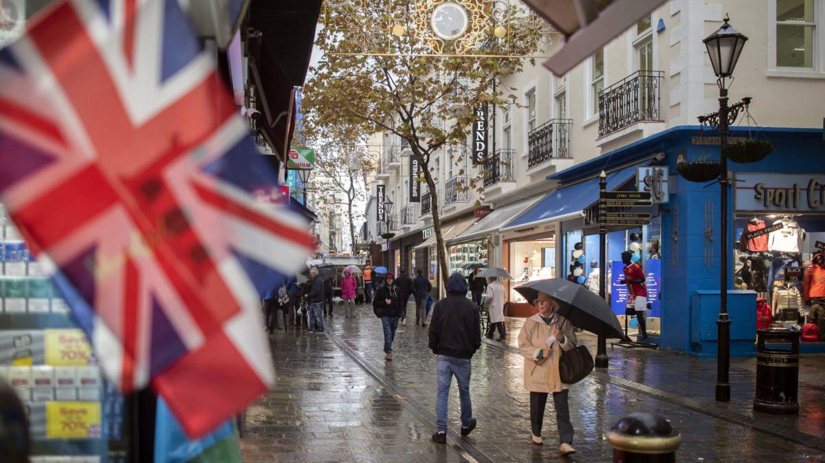 Una calle de Gibraltar.