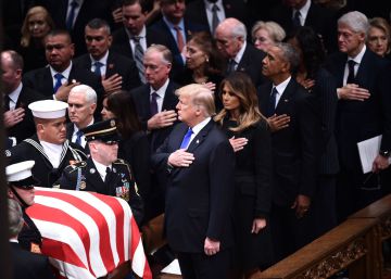 El adiós a Bush padre brinda una tregua en la América crispada de Trump