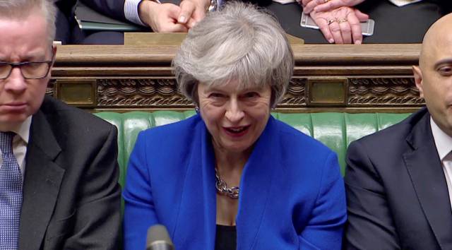 Theresa May, este miércoles en el Parlamento británico.