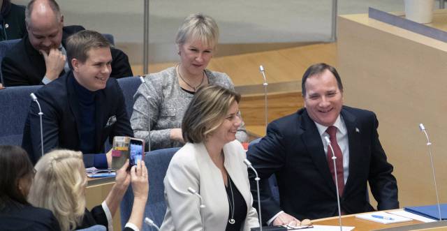 El líder socialdemócrata, Stefan Löfven, tras ser proclamado primer minsitro de Suecia el 18 de enero de 2018.