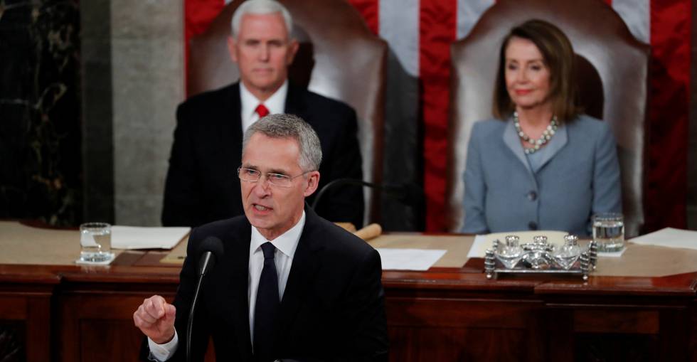 El secretario general de la OTAN, Jens Stoltenberg, el miércoles en el Congreso en Washington.