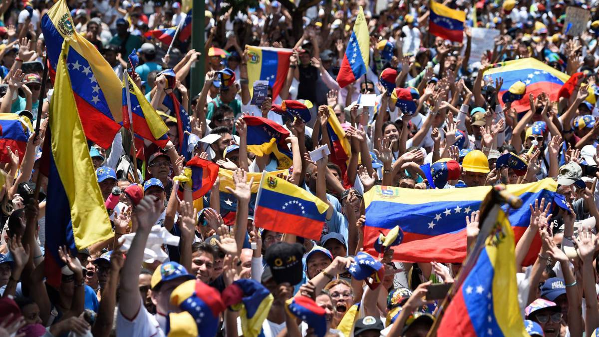 Manifestación contra Maduro, este miércoles en Caracas.