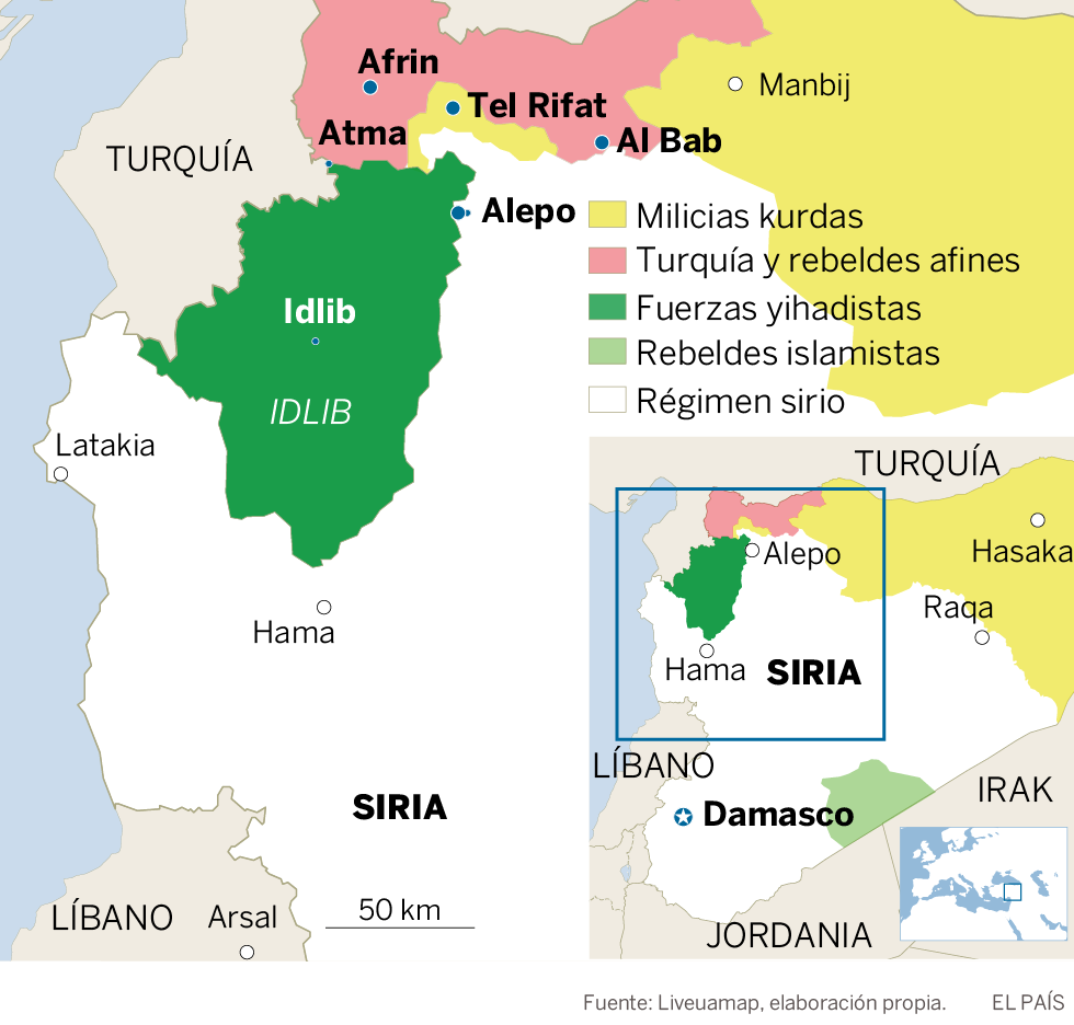 El Asad y Rusia lanzan una ofensiva contra el último bastión rebelde y Turquía ataca posiciones kurdas