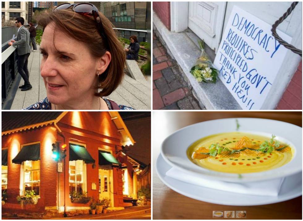 Stephanie Wilkinson, mensagem de agradecimento ao restaurante, sua fachada e um dos pratos