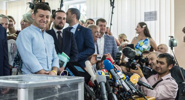 El presidente ucranio, Volodimir Zelenskiy, este domingo.