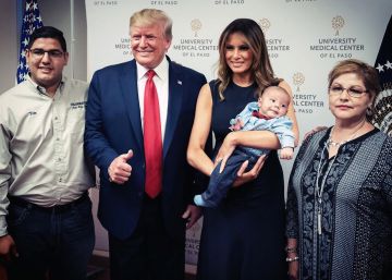 Una fotografía de Trump y Melania sonrientes junto a un bebé huérfano en El Paso desata una ola de críticas