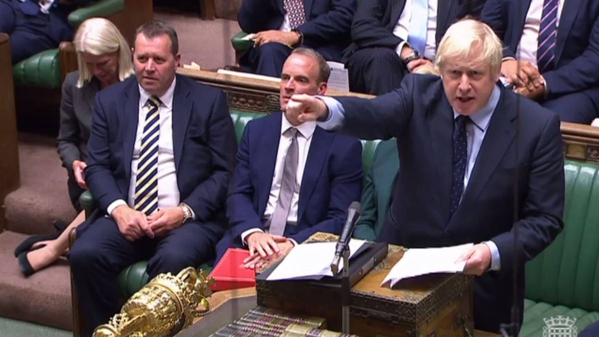 Una captura de vídeo en la que aparece el primer ministro británico durante su intervención este miércoles en el Parlamento.